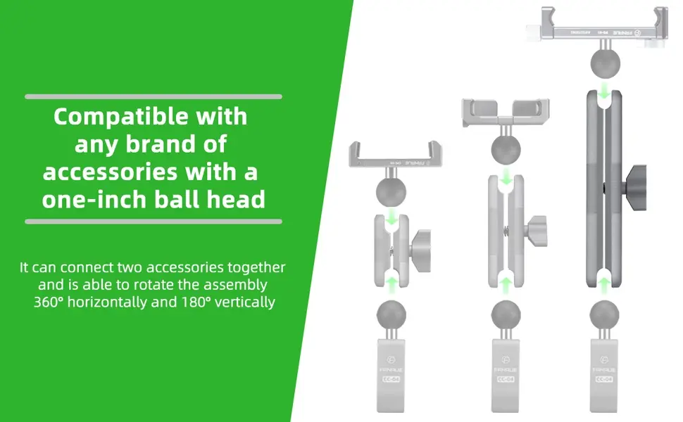 FANAUE Aluminum Alloy Double Socket Arm Compatible With 1 inch Ball(60mm/90mm/150mm))_3