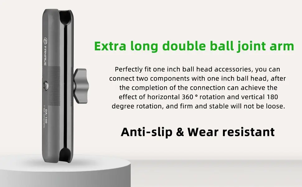 FANAUE Aluminum Alloy Double Socket Arm Compatible With 1 inch Ball(60mm/90mm/150mm))_1