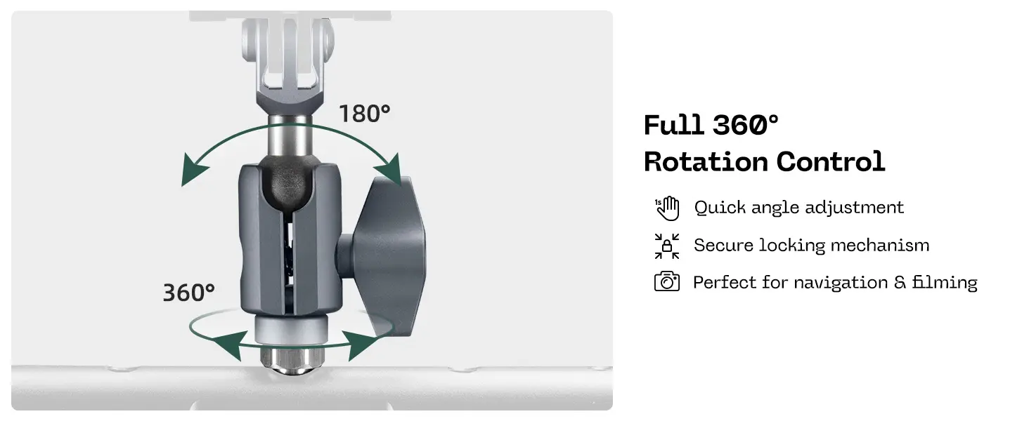 FANAUE Single Socket Arm with 1/4"-20 Thread,Compatible with 17mm(0.66inch) ball,Fits Bicycle, Motorcycle_3