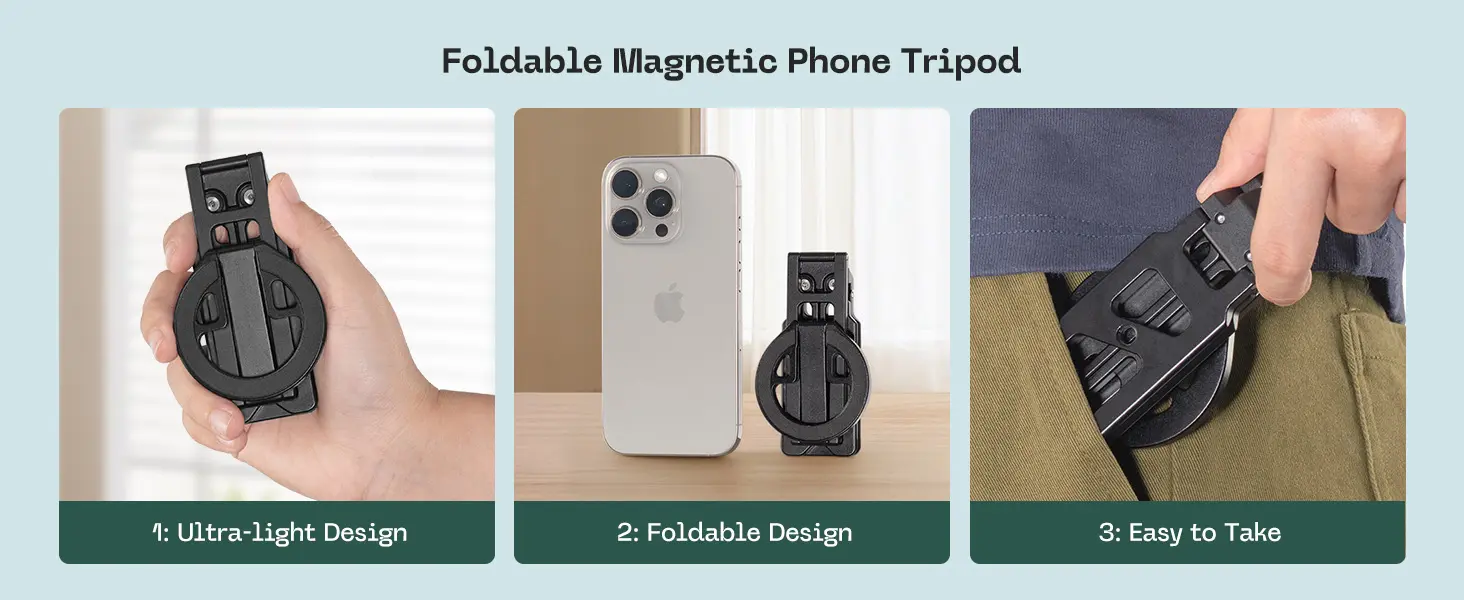 FANAUE MT-06 Magnetic Tripod Mount - 360° Adjustable Compatible with Arca Swiss_4