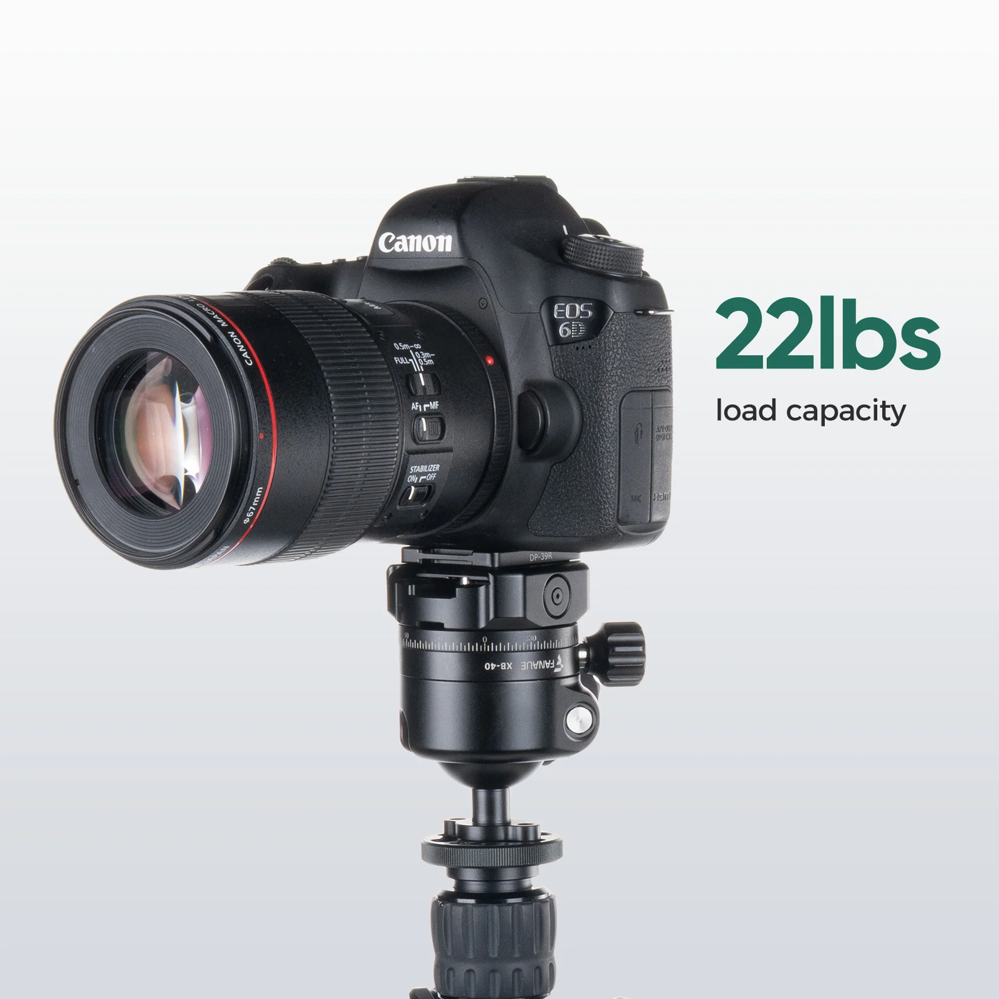 FANAUE XB-40T 360°Panning Ball head  for Tripod with Arca-Swiss Quick Release Plate (Base diameter 55 mm/2.16inch)