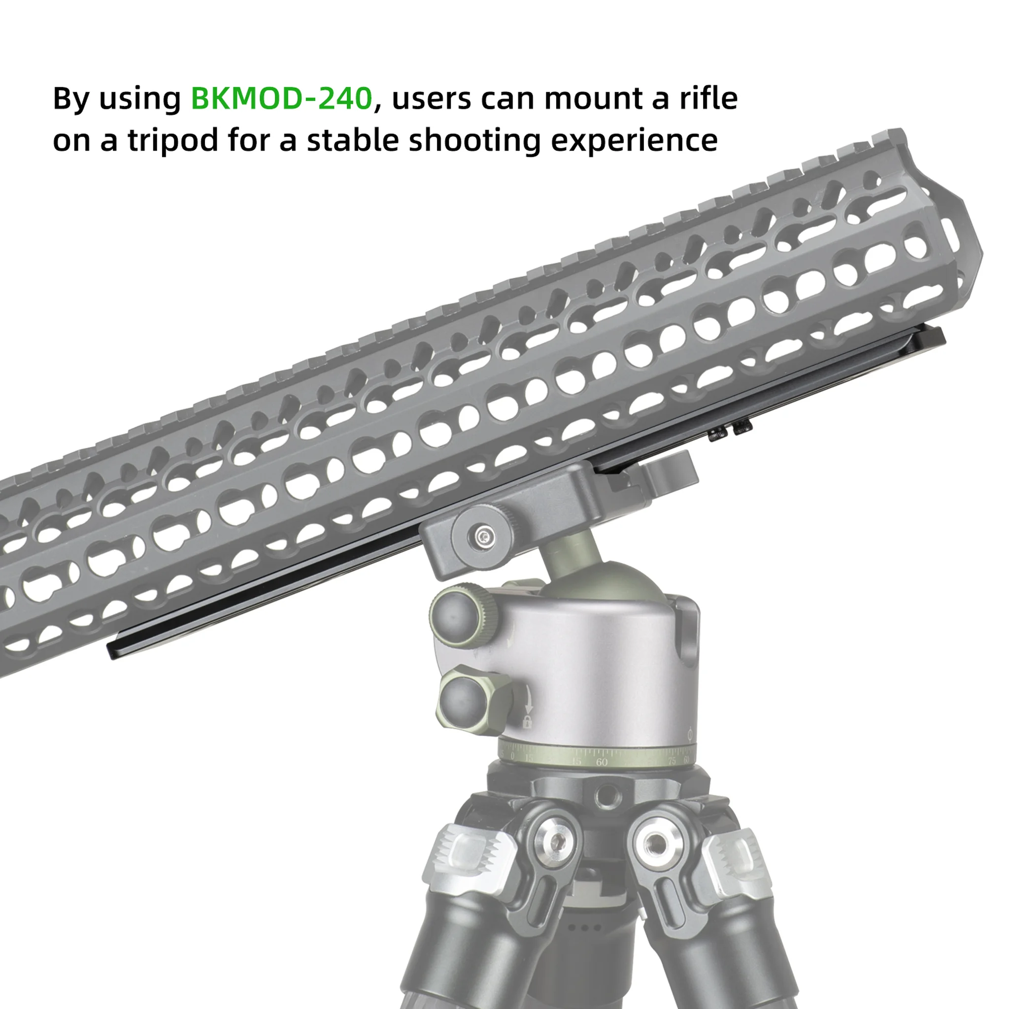 FANAUE Keymod Rail Tripod Plate Adapter Mount BKMOD-240 with Safety Stop Screws,for Tripod Ball Head Ballhead,Compatible Arca Swiss RRS Dovetail(240mm)