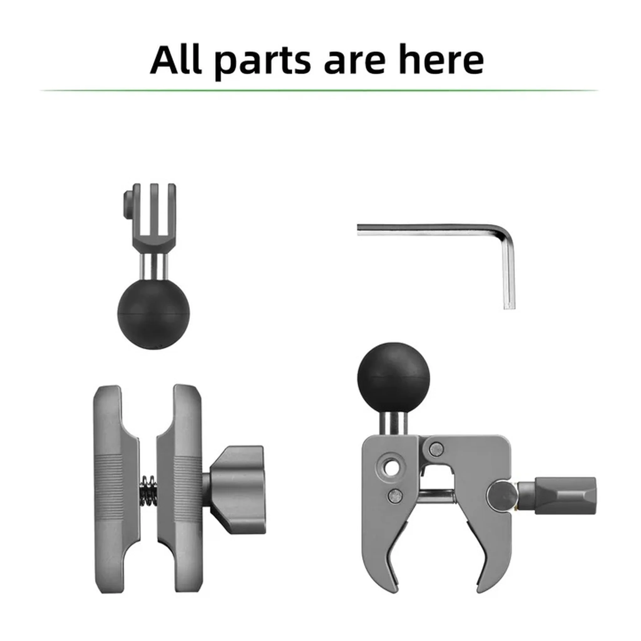 FANAUE Super Clamp Action Camera Mount,Monitor 360° Ballhead Magic Arm Double Ball Head Adapter