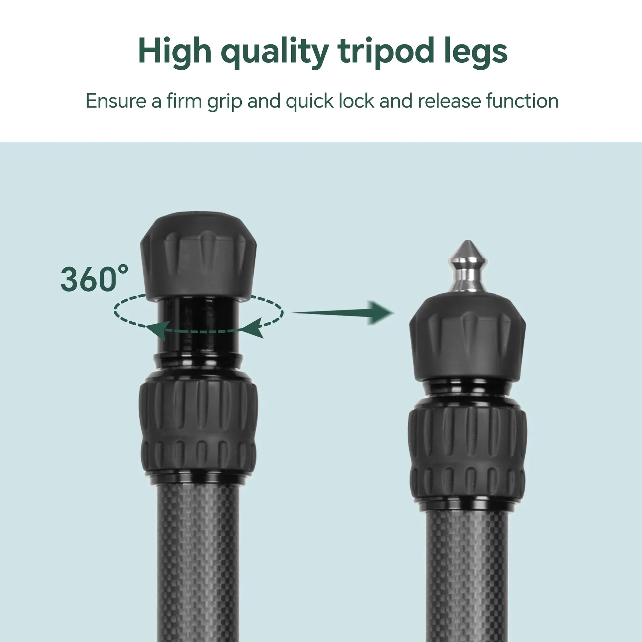 FANAUE HTC series Interted Carbon Fiber Tripod For Hunting Shooting,Compatible With Arca Swiss And Picatinny Rail (2/3 section,Load:30kg)