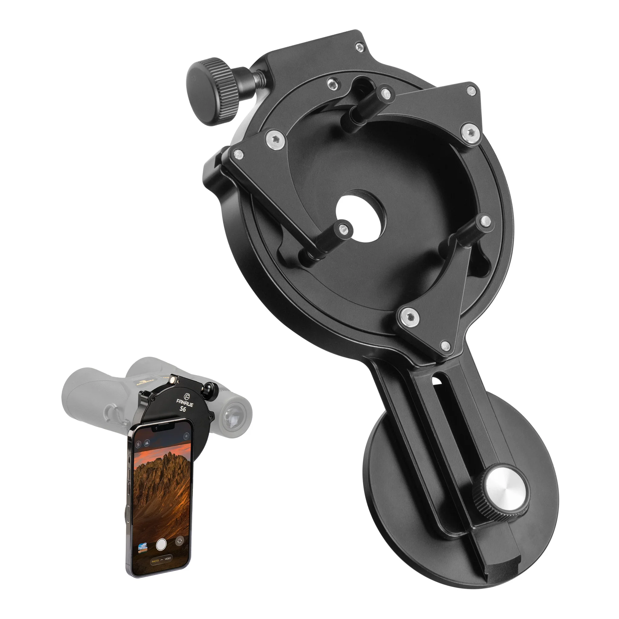 FANAUE Smartphone Digiscoping Adapter with Magnetic Mount For for Binoculars and Spotting Scope