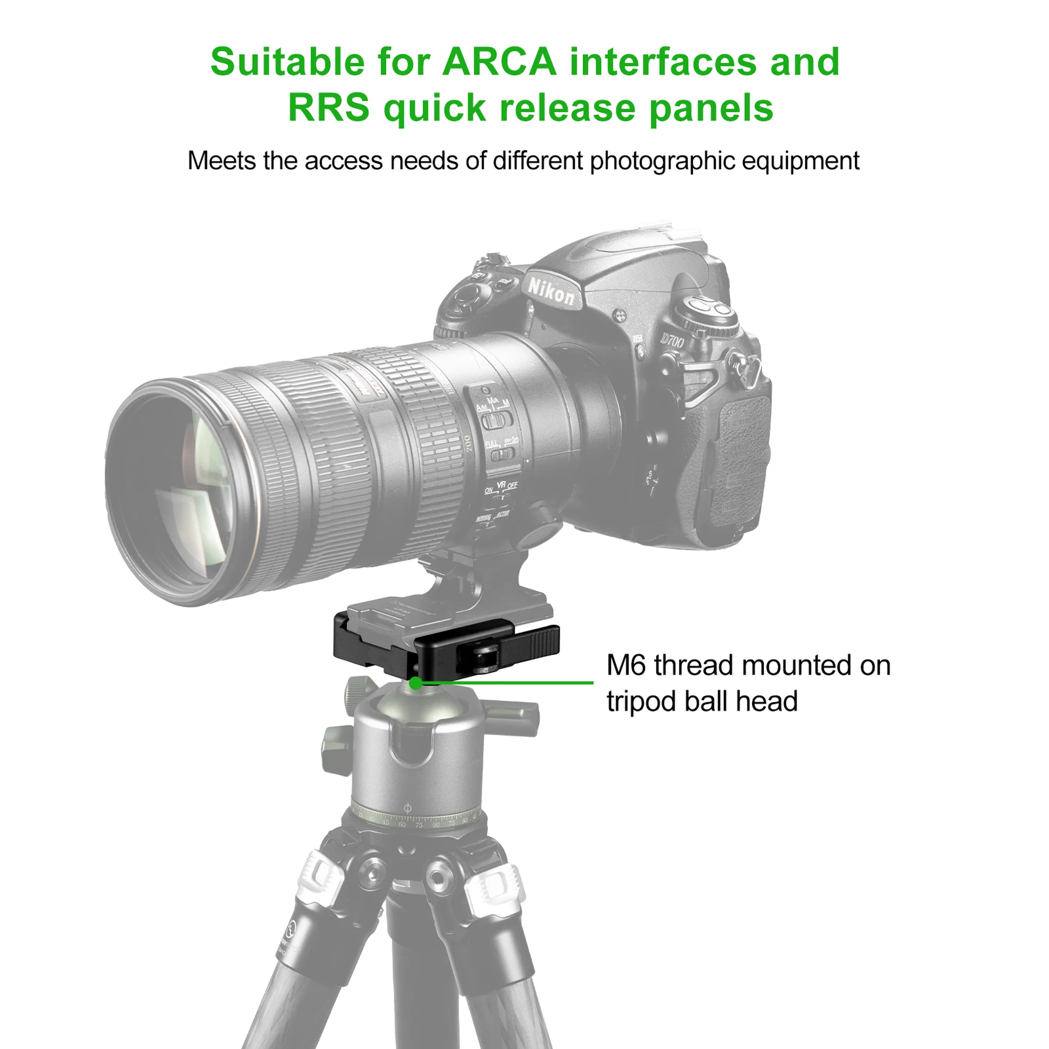 FANAUE SC-ARCⅡ ARCA-Swiss Bipod Adapter, ARCA-Swiss Quick Release, Arca Tripod Mount for Fanaue Tripod Heads