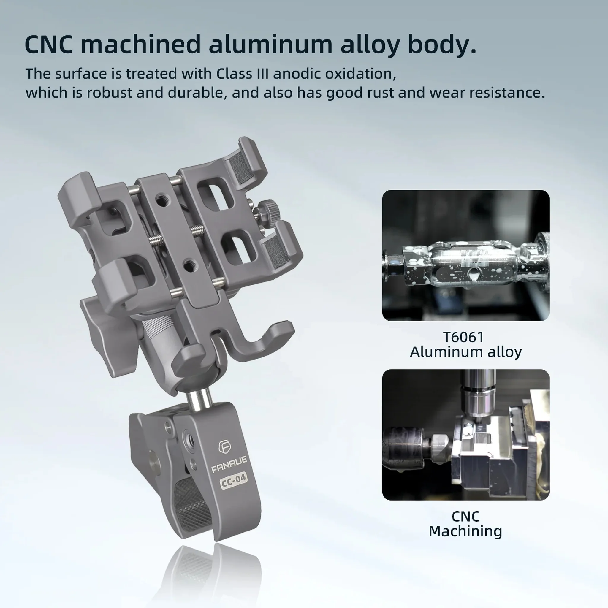 FANAUE CPC-09T6 Motorcycle Phone Mount with Shock Absorber(1" Ball )