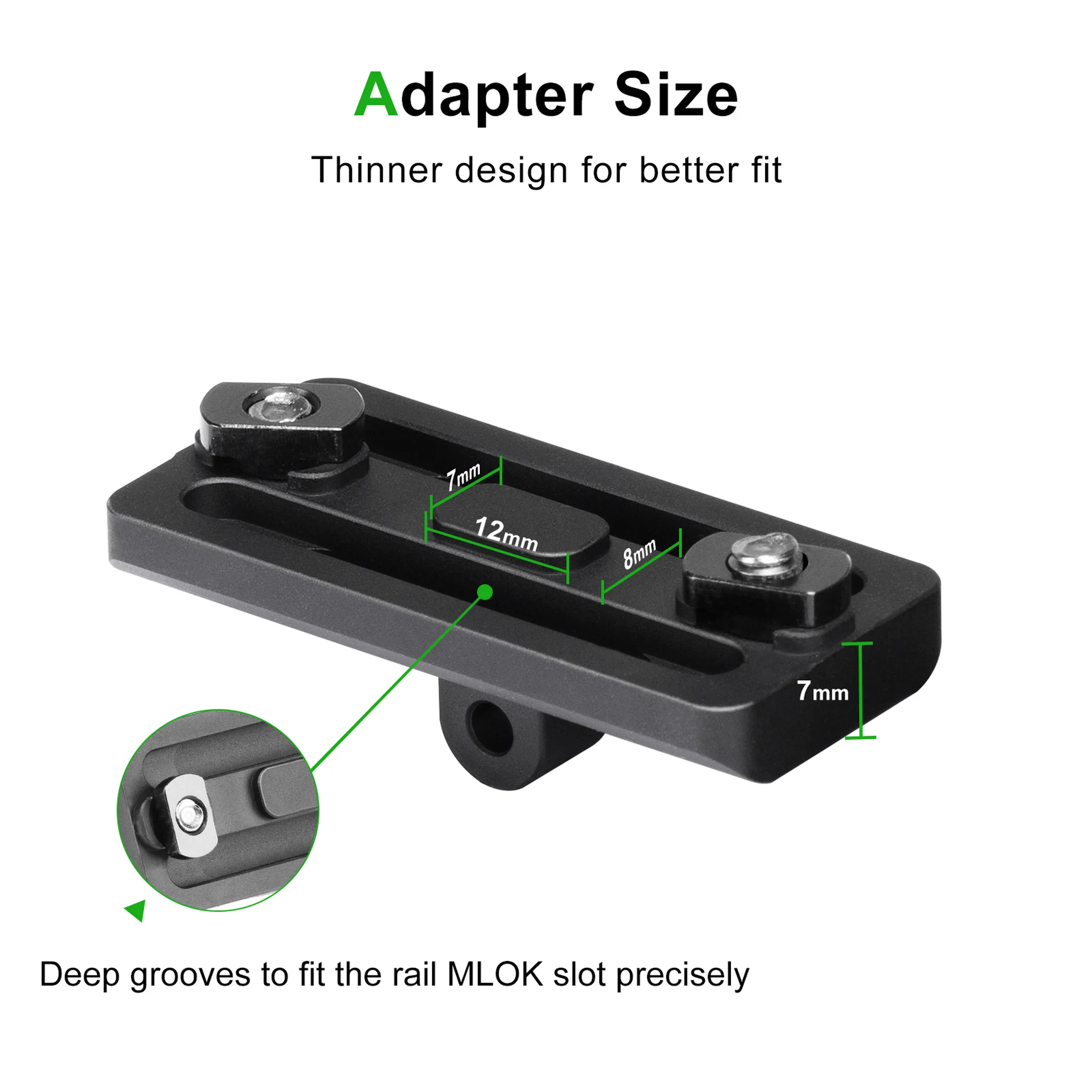 FANAUE Bipod Adapter Bipod Mount Sling Stud 3 T-Nuts 3 Screws and 1 Wrench (Mlok bipod Adapter)
