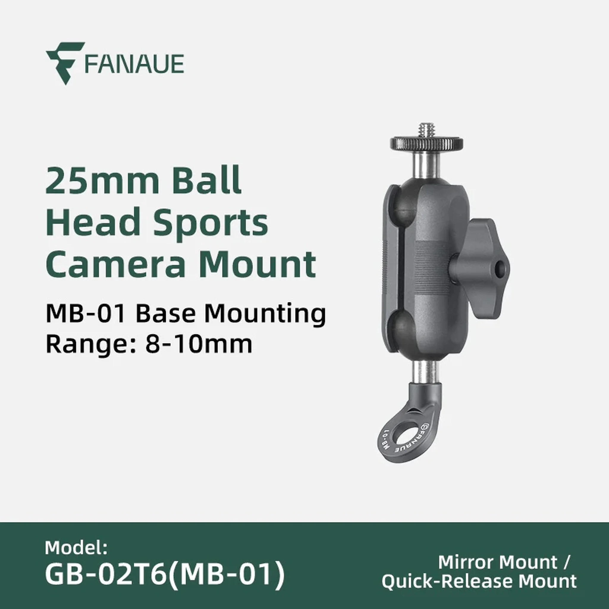 FANAUE GB-02 Universal Action Camera Mount Kit for Motorcycle