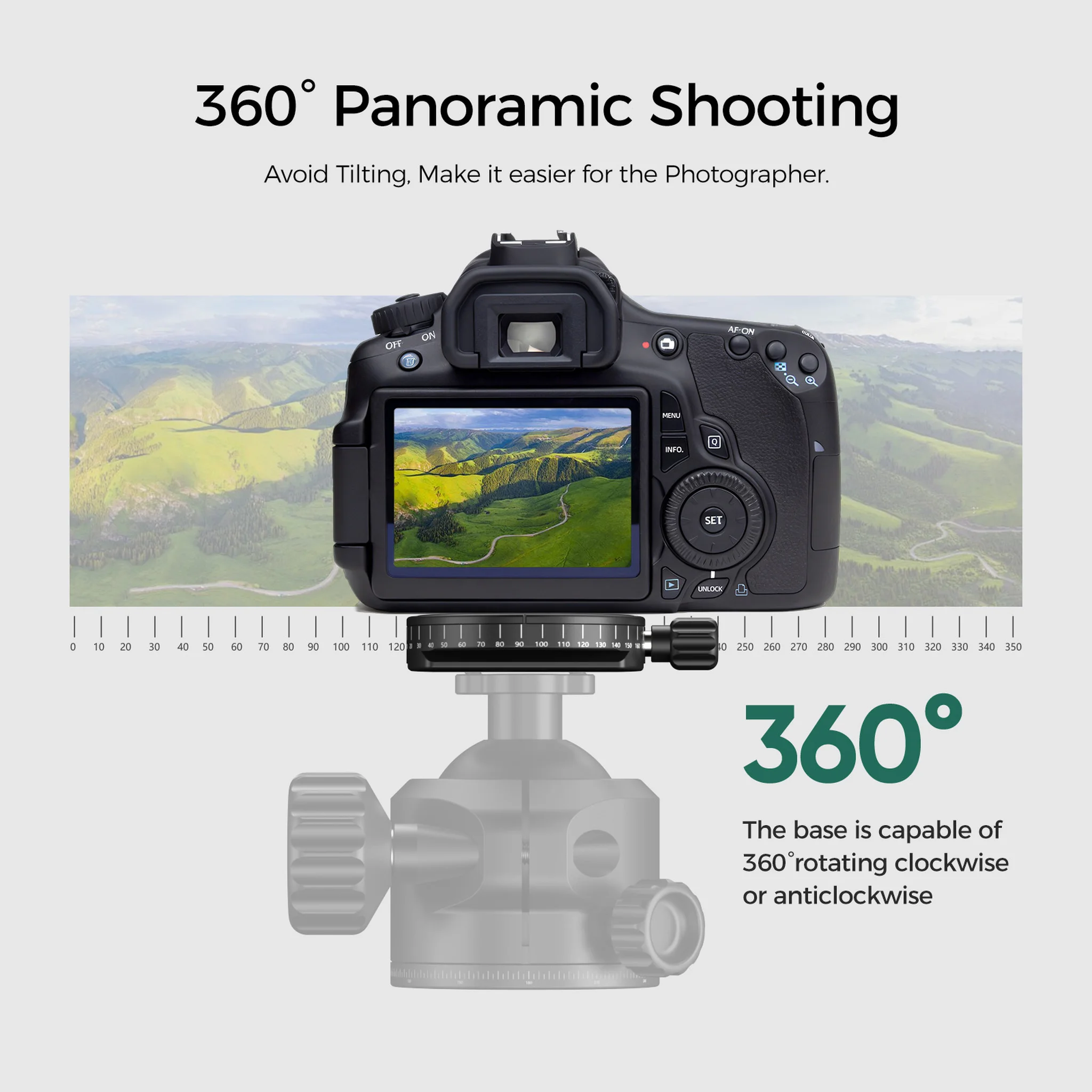 FANAUE XB-55T Precision Rotation Scale Panoramic Ball Head With Arca Quick Release Plate Precision Rotation Scale For Shooting/Hunting/Photography (Load 30KG)