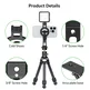 FANAUE MT-04 Magnetic Phone Tripod Mount Holder with Cold Shoe Arca Swiss QR Base Plate,1/4" & 3/8'' Screw
