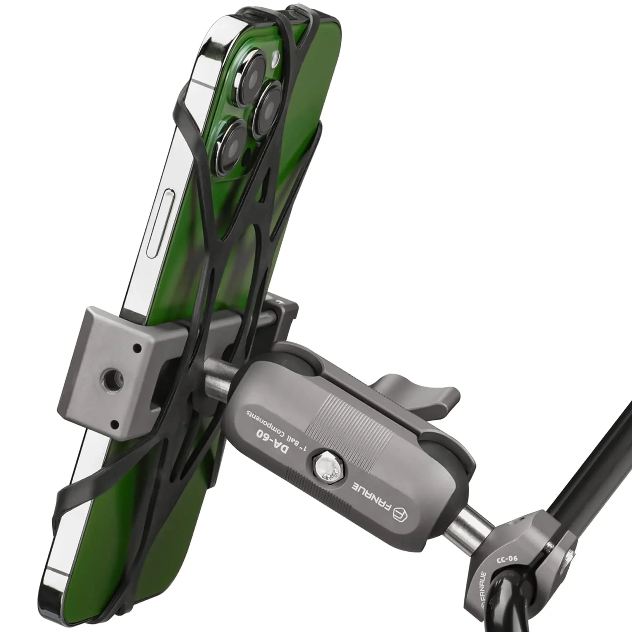 FANAUE CC-06T Motorcycle Phone Mount for Mirror Stem / Mirror Bar