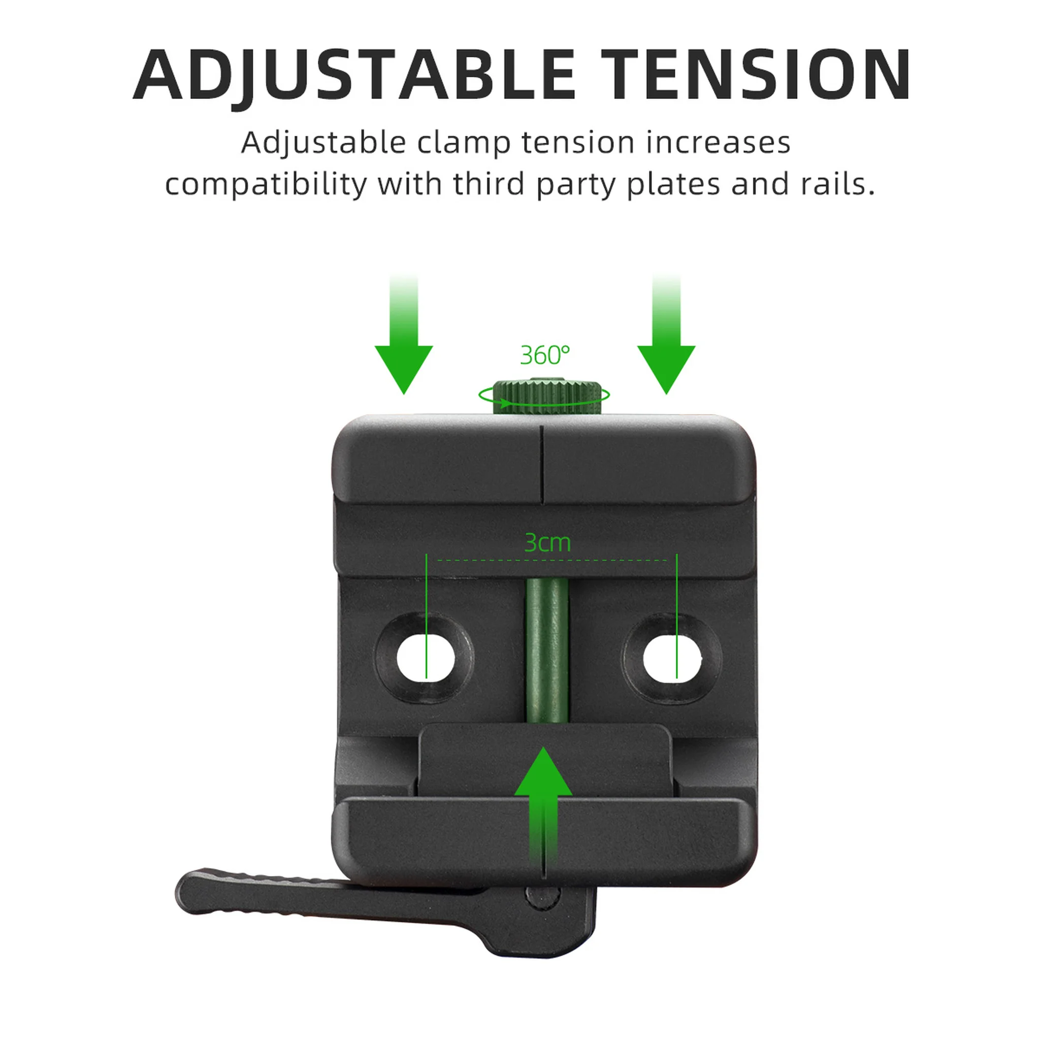 FANAUE SC-ARC Bipod Clamp Quick Release Lever-Release Arca Swiss RRS Mount Dovetail to Picatinny Adapter for monopods & bipods Hunting Tripod