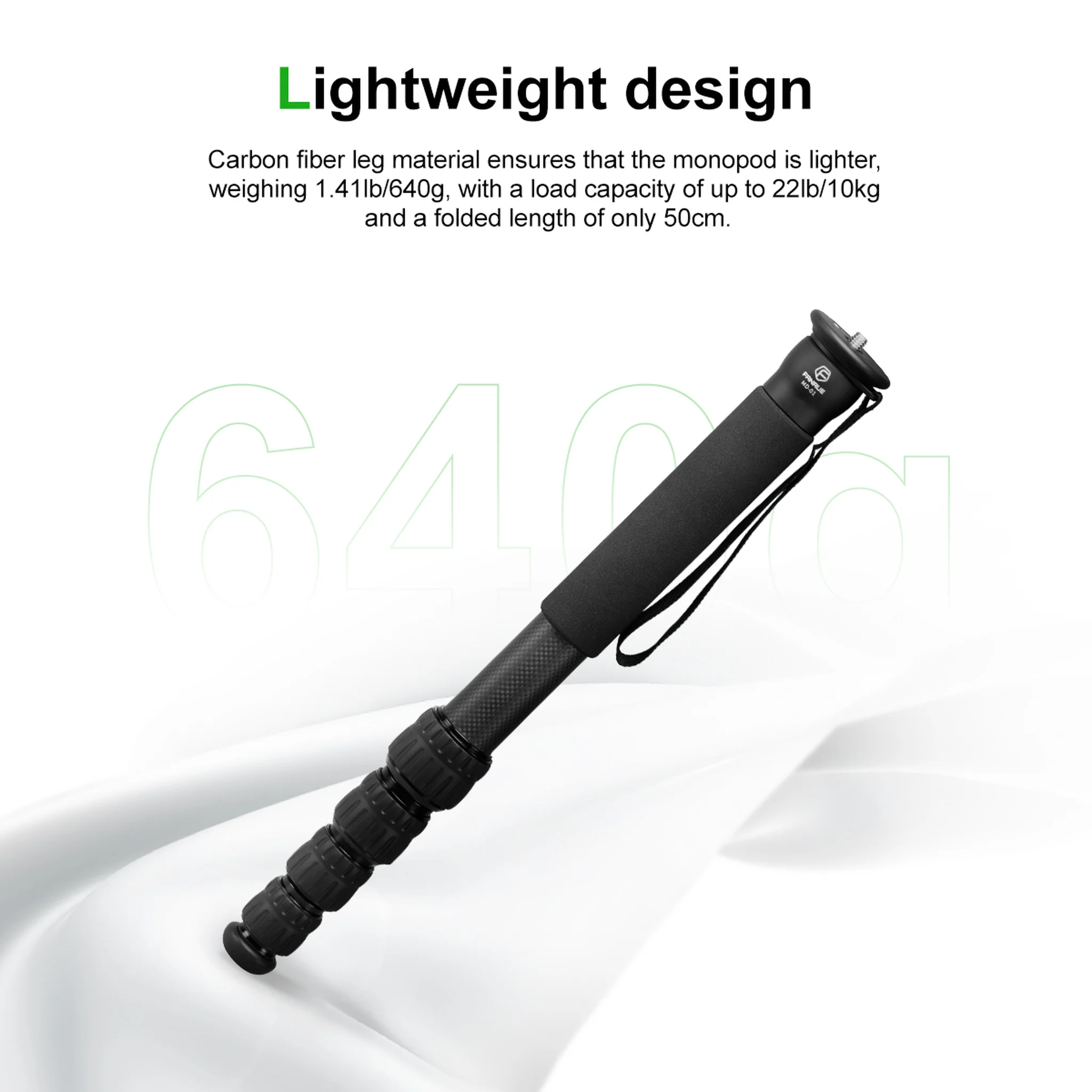 FANAUE MD-01 67.7inch Monopod for Camera Carbon Fiber Portable Compact Lightweight Travel with Walking Stick Handle(1.42"diameter)