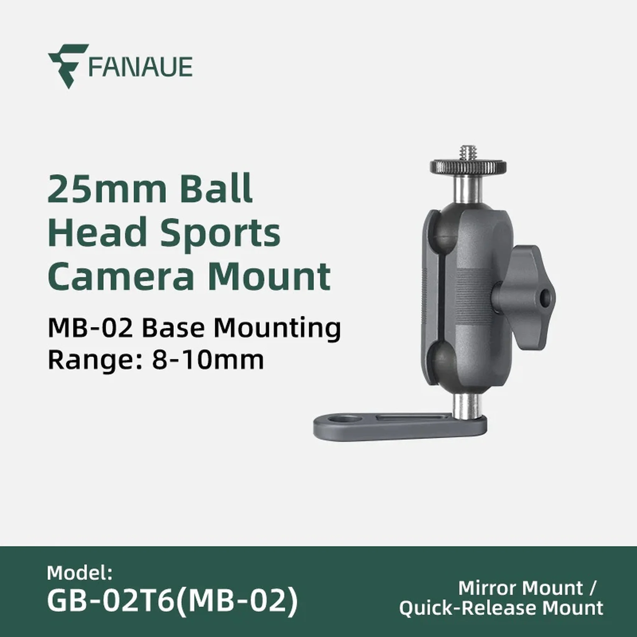 FANAUE GB-02 Universal Action Camera Mount Kit for Motorcycle