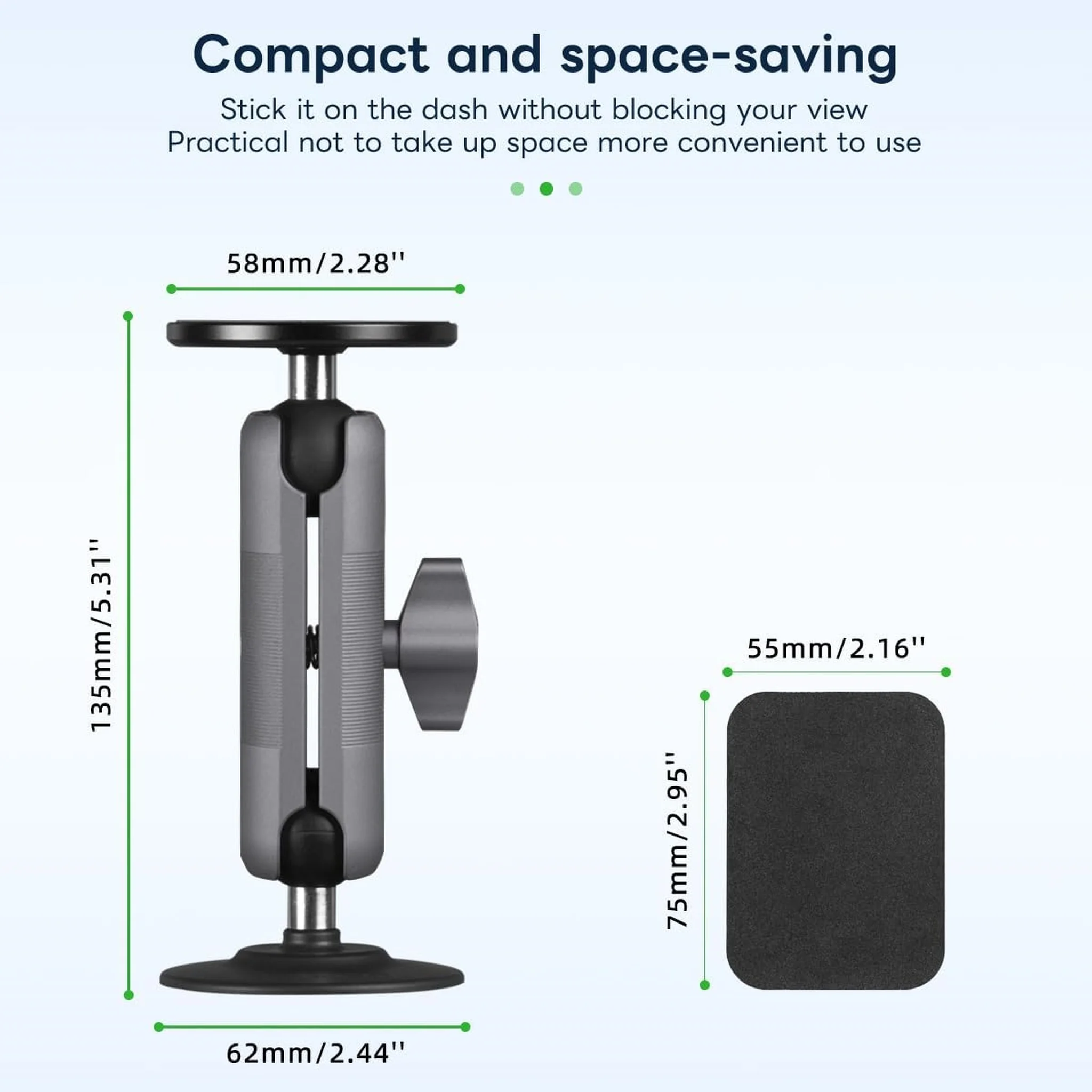 FANAUE SC-03T9 Magnetic Car Mount Compatible with RAM Mount B Size Ball Head, Magnetic car phone holder can be mounted on car dashboard