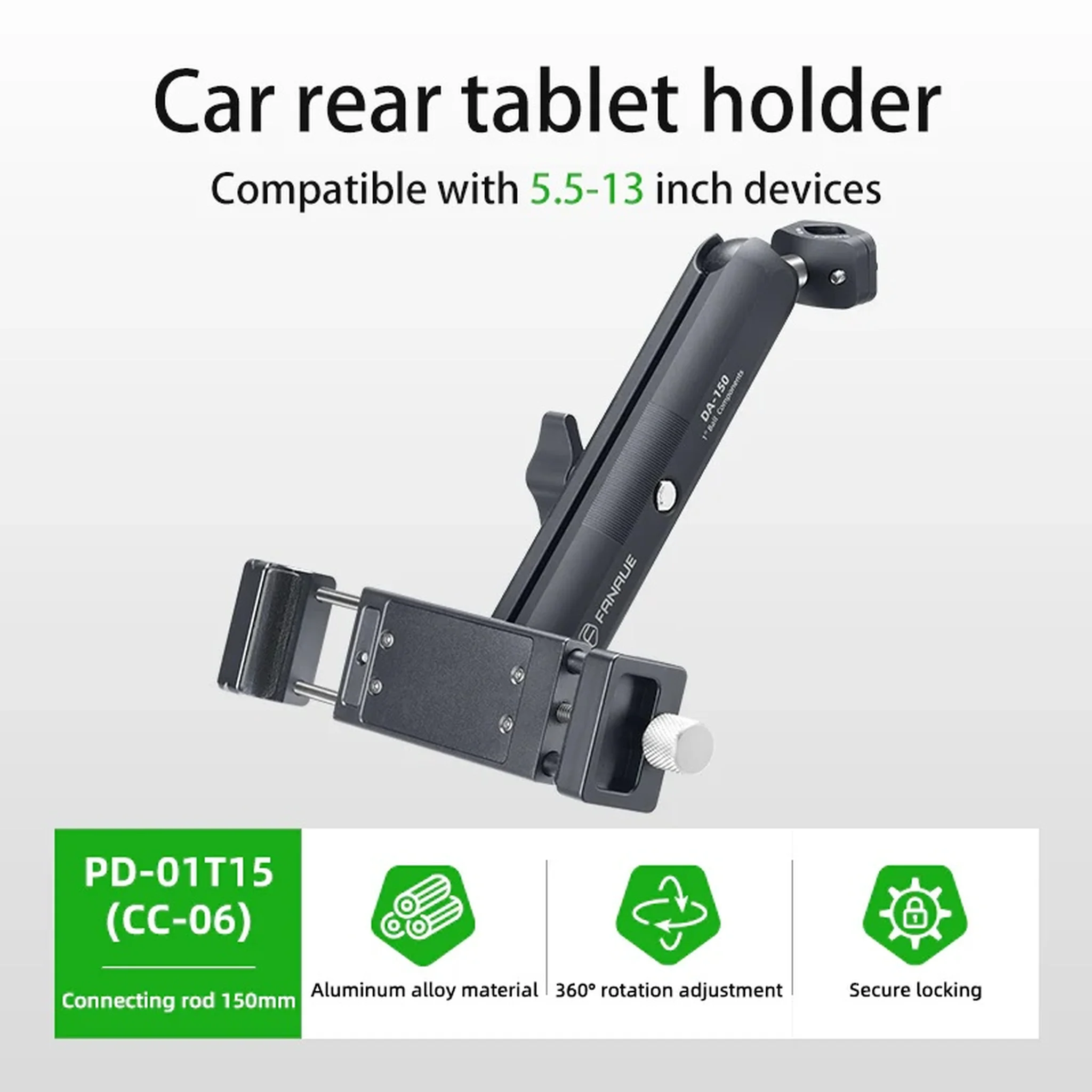 FANAUE Car Rear Seat Tablet Mount / Motorcycle Rearview Mirror Tablet Mount