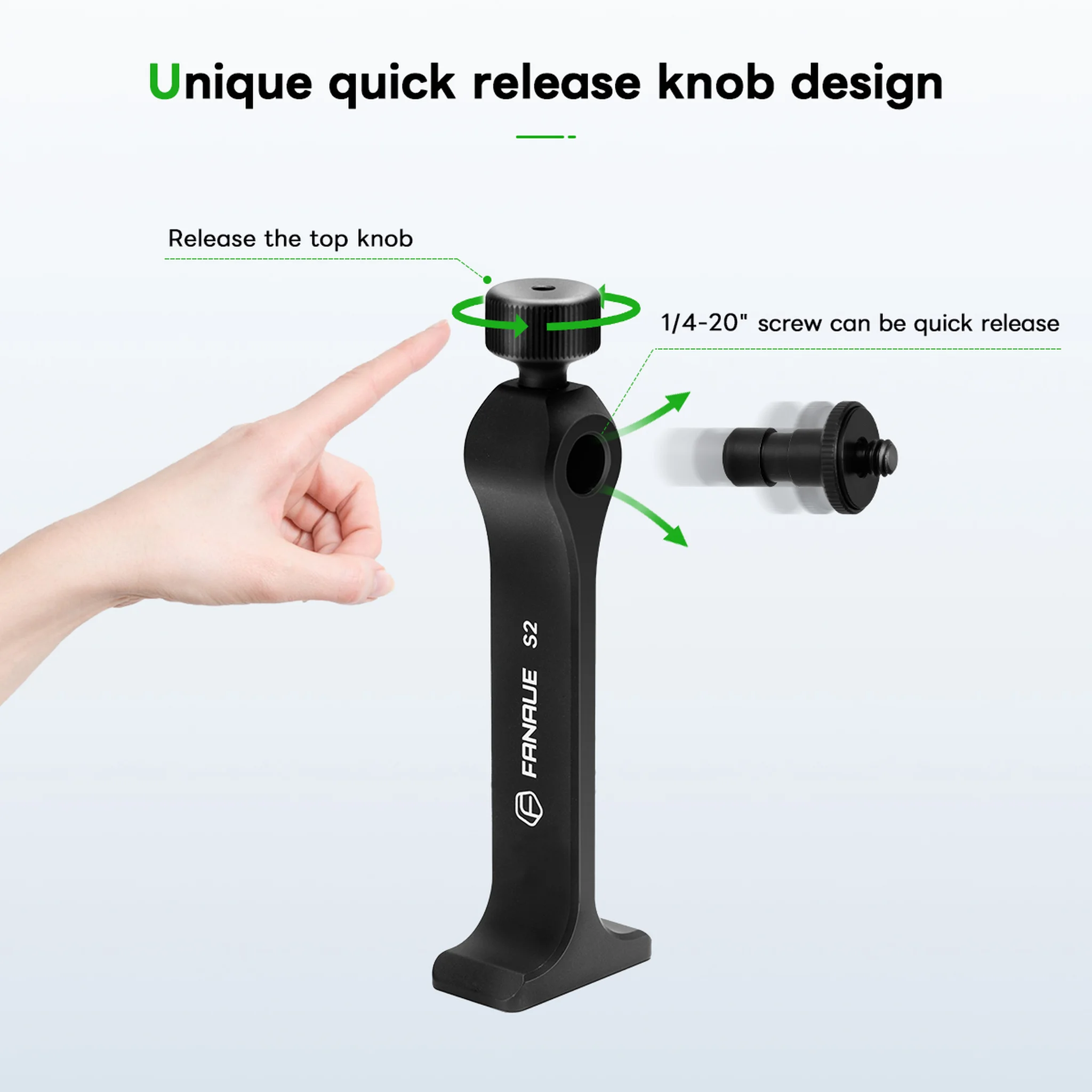 FANAUE S2 Binocular Tripod Adapter with 1/4-20" Thread Compatible with Porro Binoculars and Arca Ball Heads