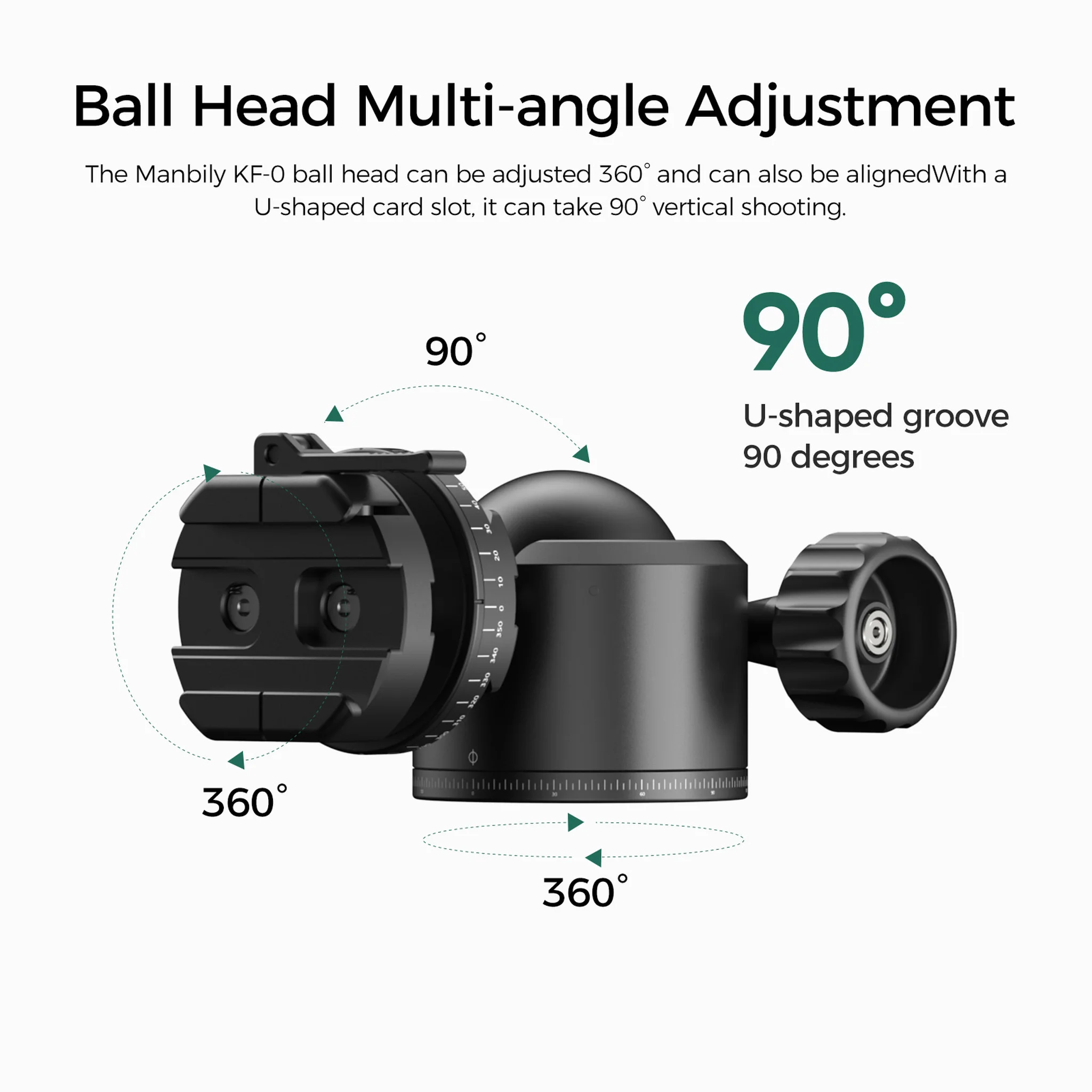 FANAUE XB-55T Precision Rotation Scale Panoramic Ball Head With Arca Quick Release Plate Precision Rotation Scale For Shooting/Hunting/Photography (Load 30KG)