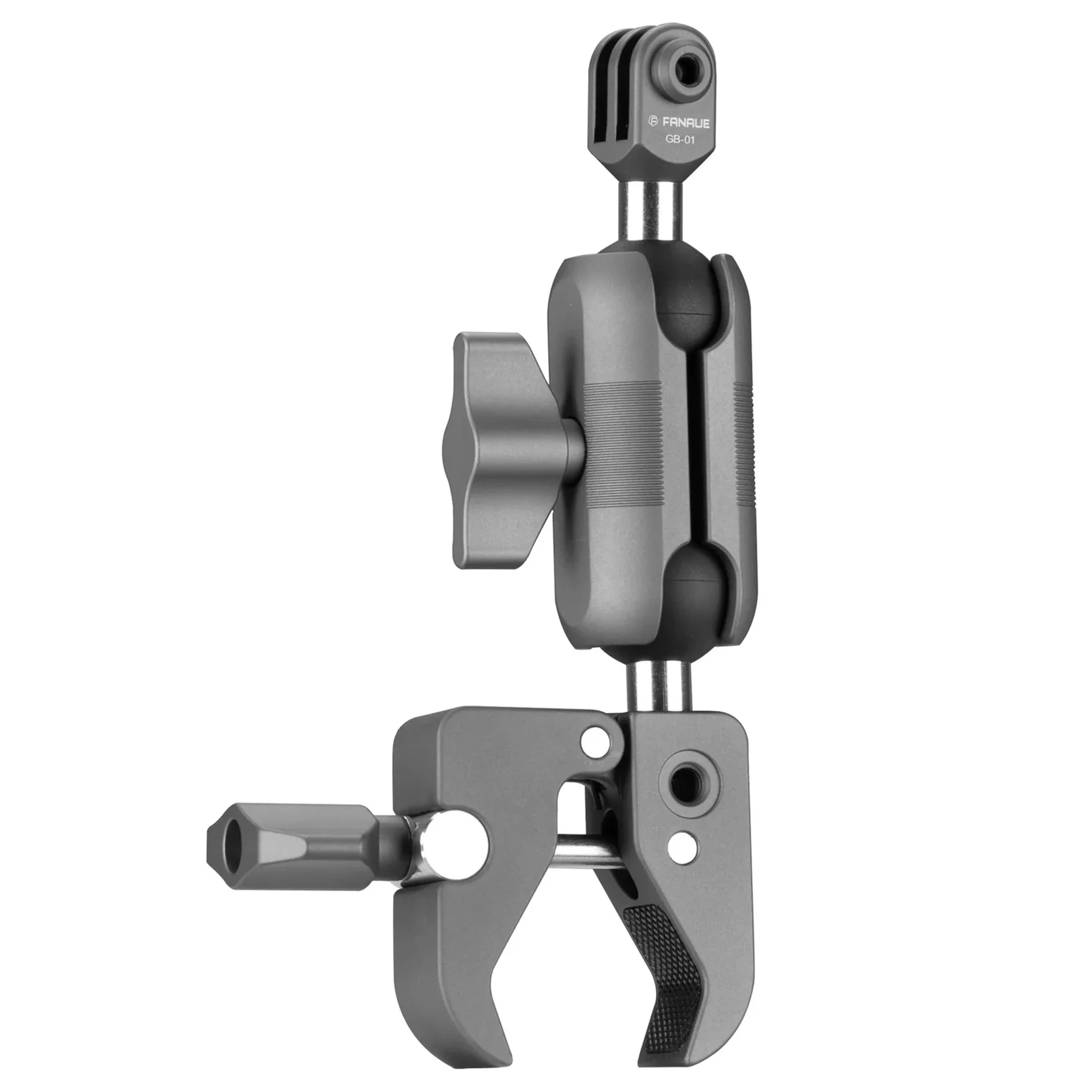 FANAUE Super Clamp Action Camera Mount,Monitor 360° Ballhead Magic Arm Double Ball Head Adapter