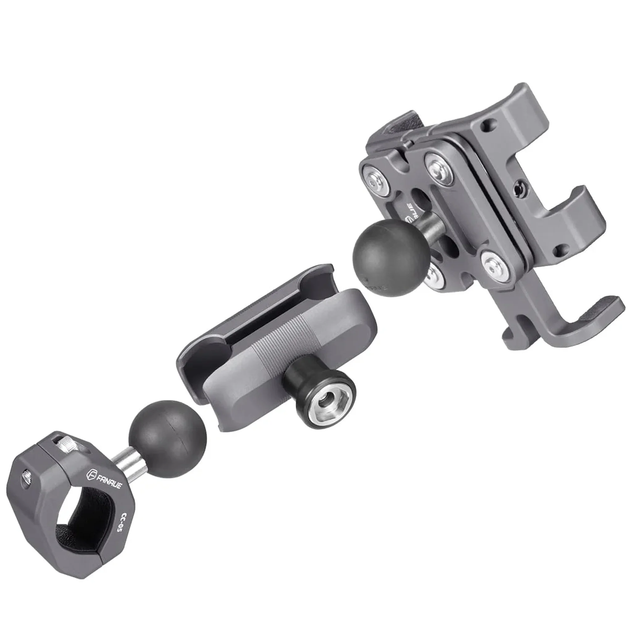 ANAUE Motorcycle Phone Mount Adapter with Shock Absorption Anti-Theft Function