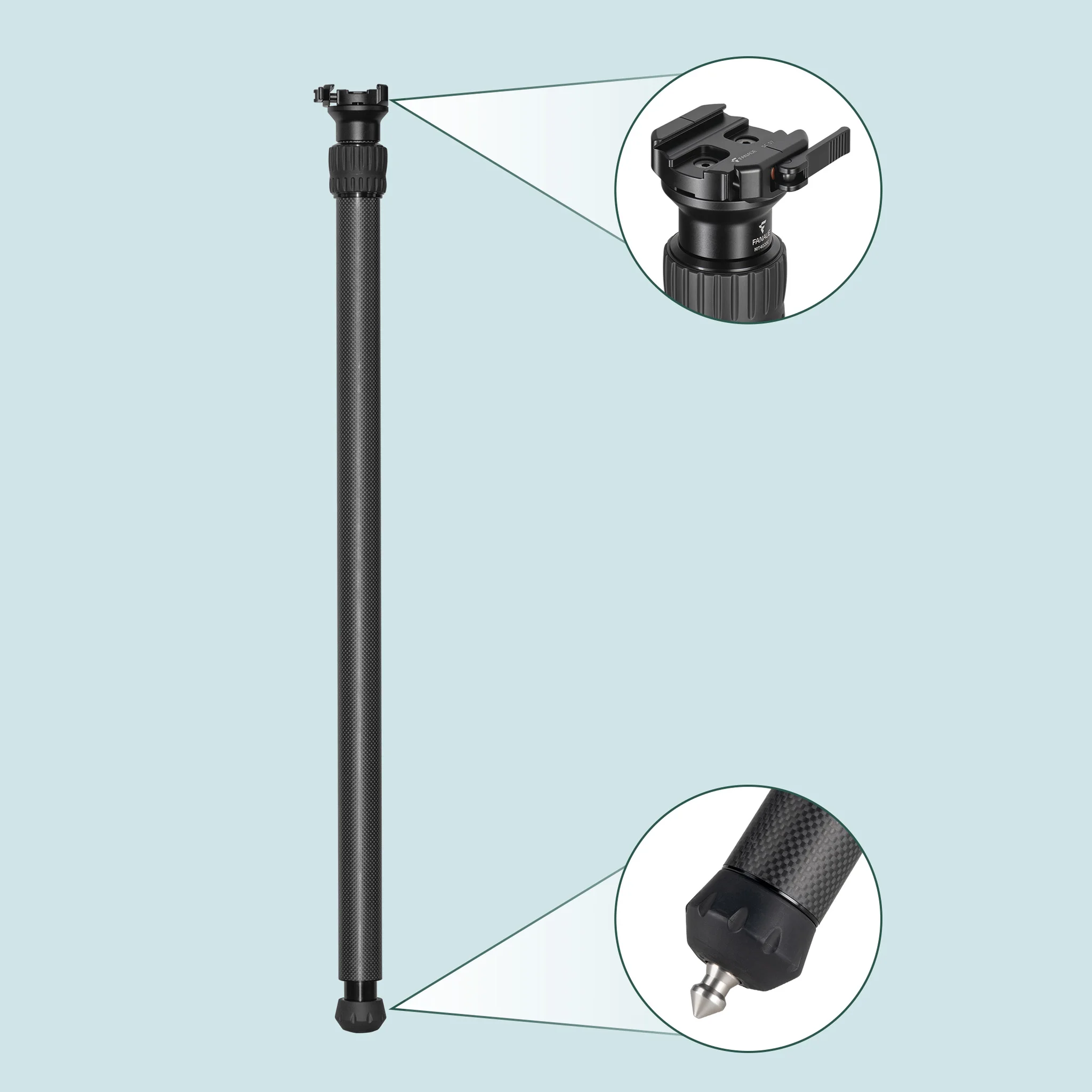 FANAUE MT4020C 60”Carbon Fiber Monopod with Arca-Swiss Quick Release Plate for Photography, Hunting & Outdoor Shooting