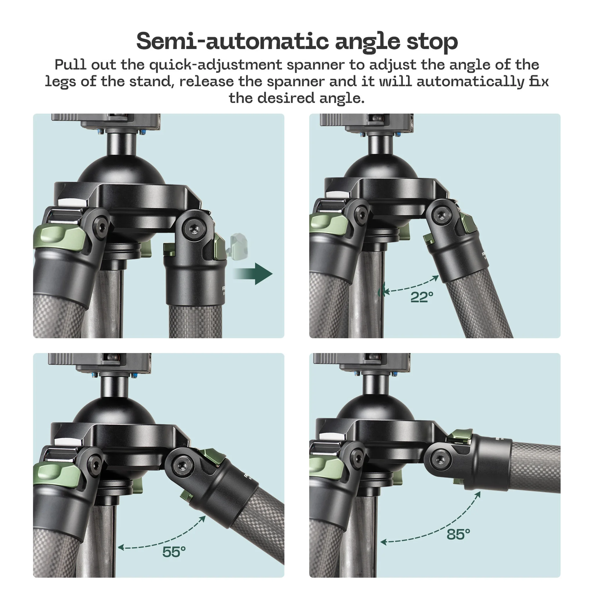 FANAUE ST-3640-65T Hunting Tripod Set（Tripod+Bino Adapter+Saddle Mount）Load 25kg
