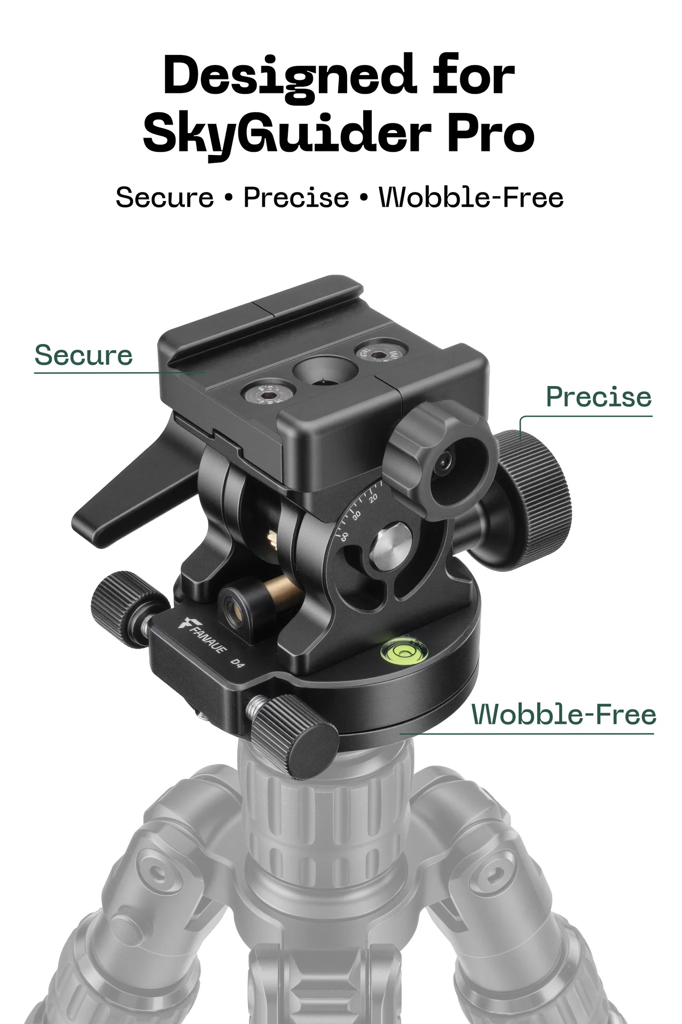 FANAUE D4 EQ Base, EQ Ballhead, Telescope Accessory, Black