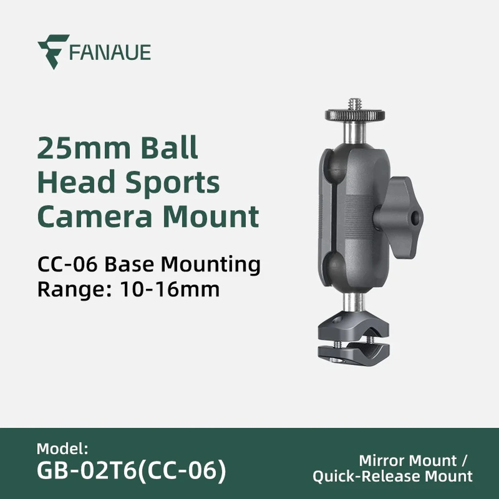 FANAUE GB-02 Universal Action Camera Mount Kit for Motorcycle