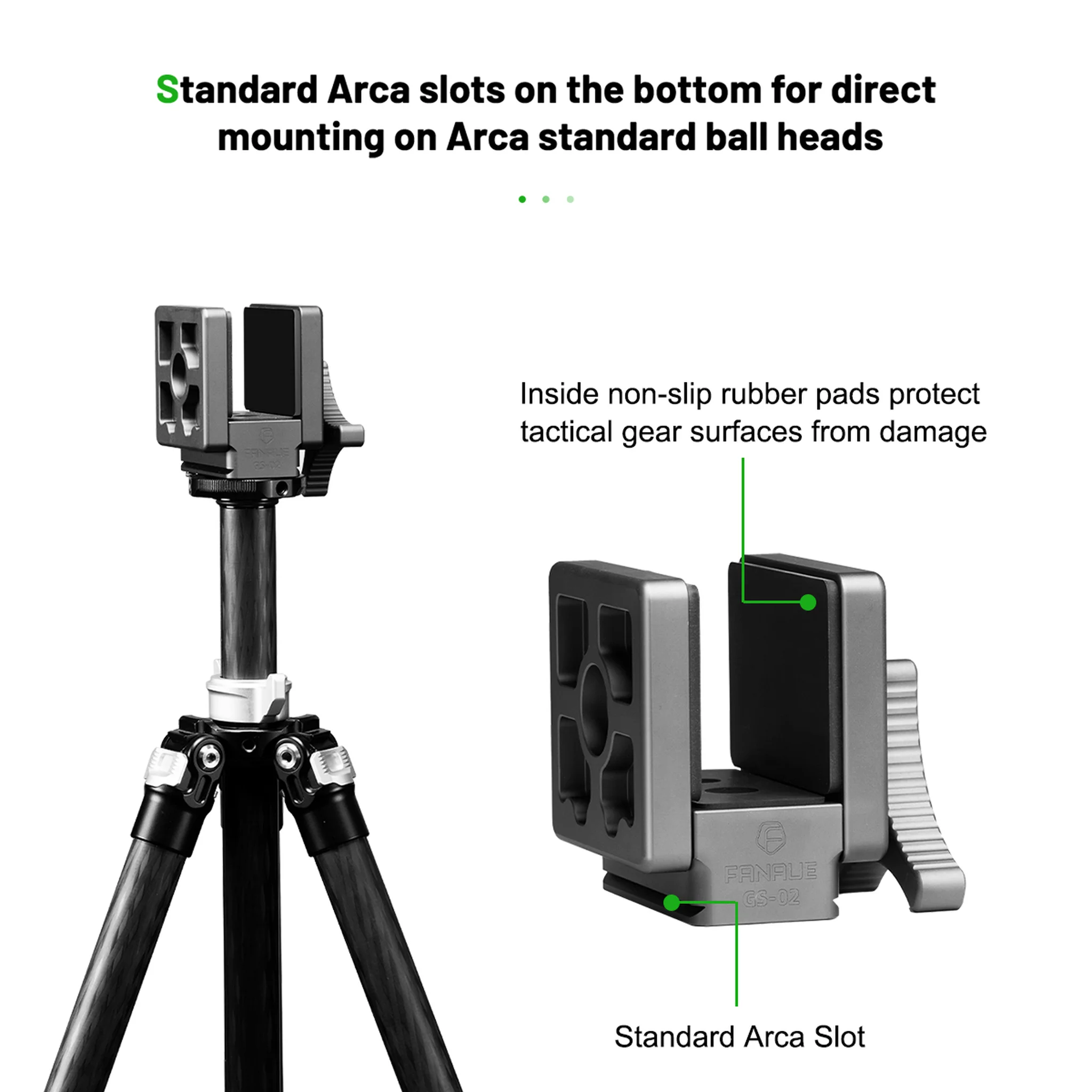 FANAUE GS-02 Arca Swiss Hunting Tripod Clamp with Quick Release Plate for Enhanced Accuracy in Hunting and Shooting