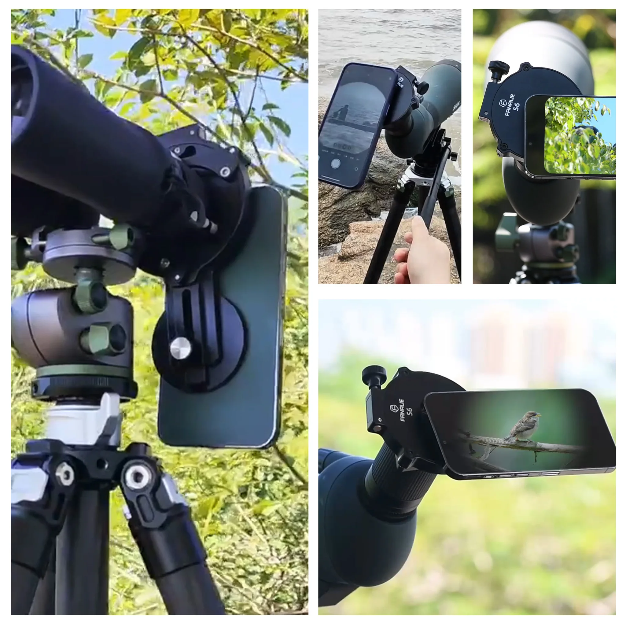 FANAUE Smartphone Digiscoping Adapter with Magnetic Mount For for Binoculars and Spotting Scope
