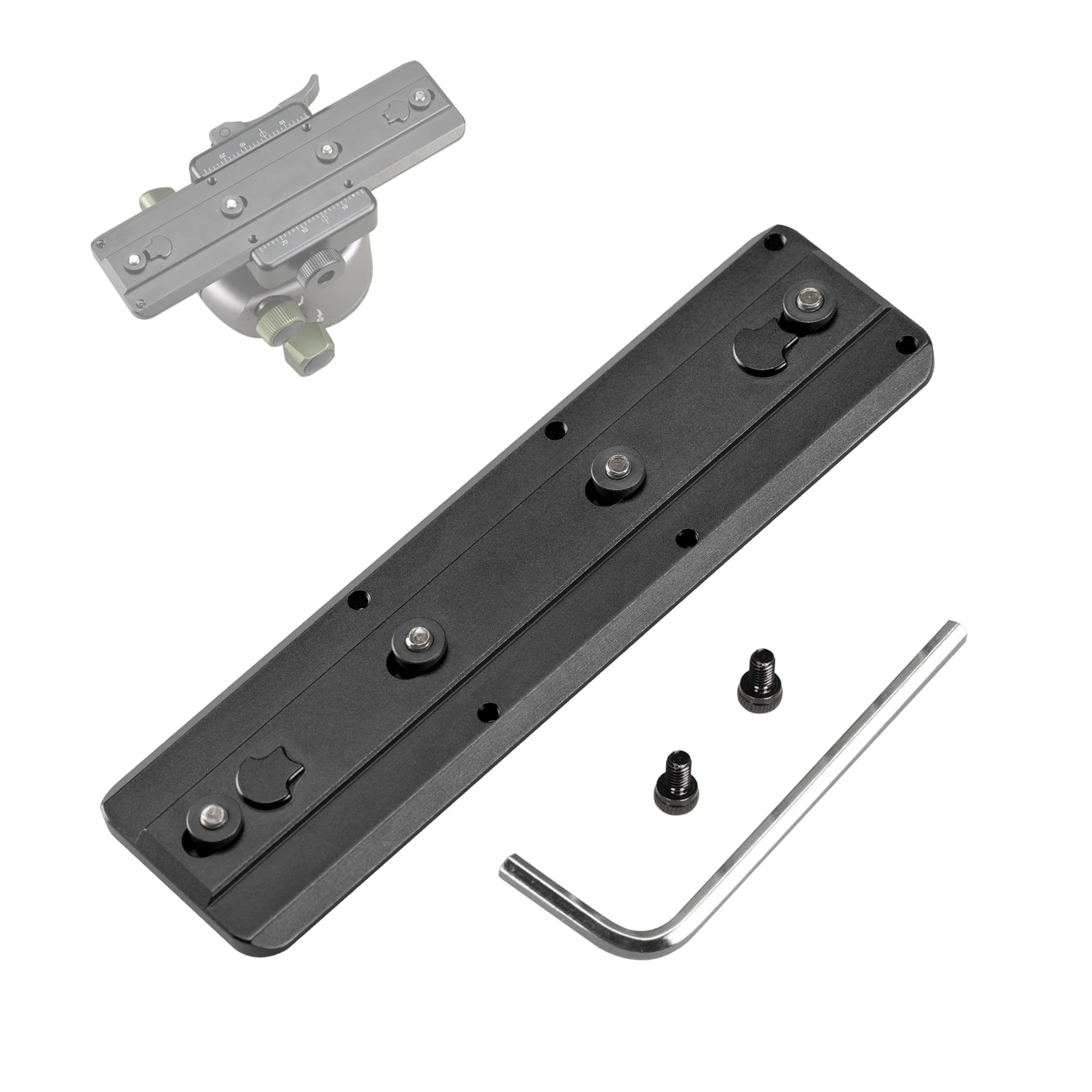 FANAUE Keymod Rail Tripod Plate Adapter Mount BKMOD-140 with Safety Stop Screws,for Tripod Ball Head Ballhead,Compatible Arca Swiss RRS Dovetail(140mm))