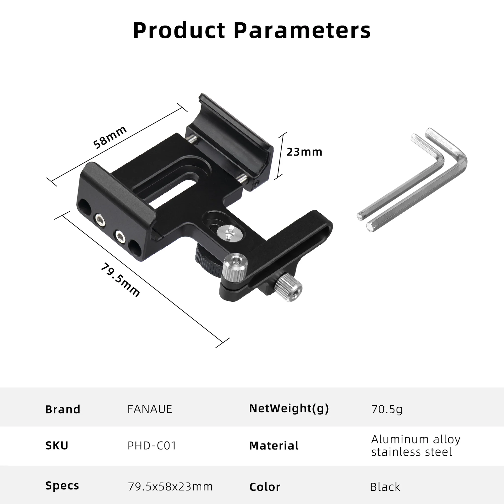 FANAUE SSD Mount Bracket SSD Holder for Samsung T5/T7 SSD, SanDisk SSD, SanDisk SSD T5/T7/T2, Compatible with SmallRig Cage for BMPCC 6K Pro - 3272
